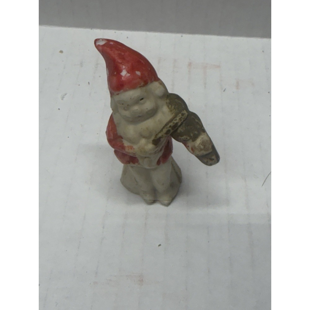 Vintage Miniature Elf Gnome Santa Sitting Playing Violin Fiddle Made In Japan